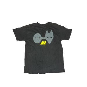 K2 Graphic Tee Black Men’s Medium Snowboarding T-Shirt Dual Mask Logo